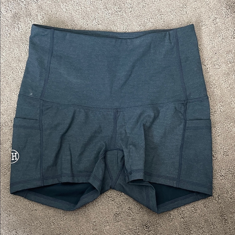 Salty Honey High-Waist Dark Teal Women’s Active Shorts